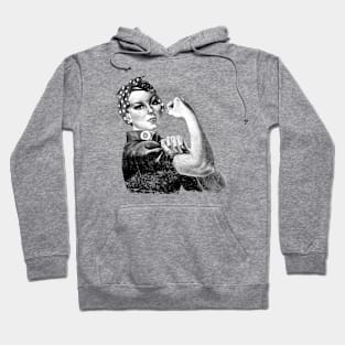 Classic Aged Look Rosie the Riveter Monochrome Hoodie